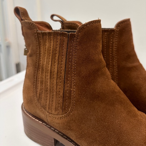 Coach Bowery Suede Chelsea Boots in Cognac - Picture 7 of 7